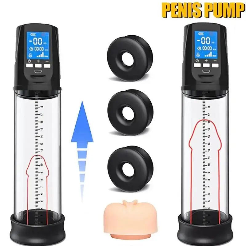 Electric Penis Pump Penis Enlargement Extend Pump Penis Trainer Male Masturbators Cup Dick Pump Sex Toys for Men 18+