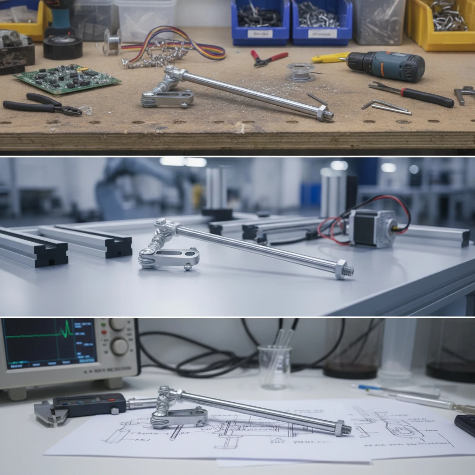 Mechanical Linkage Assembly Aluminum Alloy Adjustable Linkage with Rod-End Joints Swing Arm Rod High Strength for DIYers