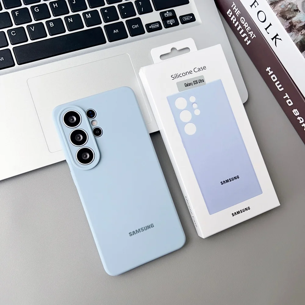Original For Samsung S26 S25 Ultra S26 Case High Quality Liquid Silicone Cover Samsung S26 S25 Plus S24 Protector Shell & Box