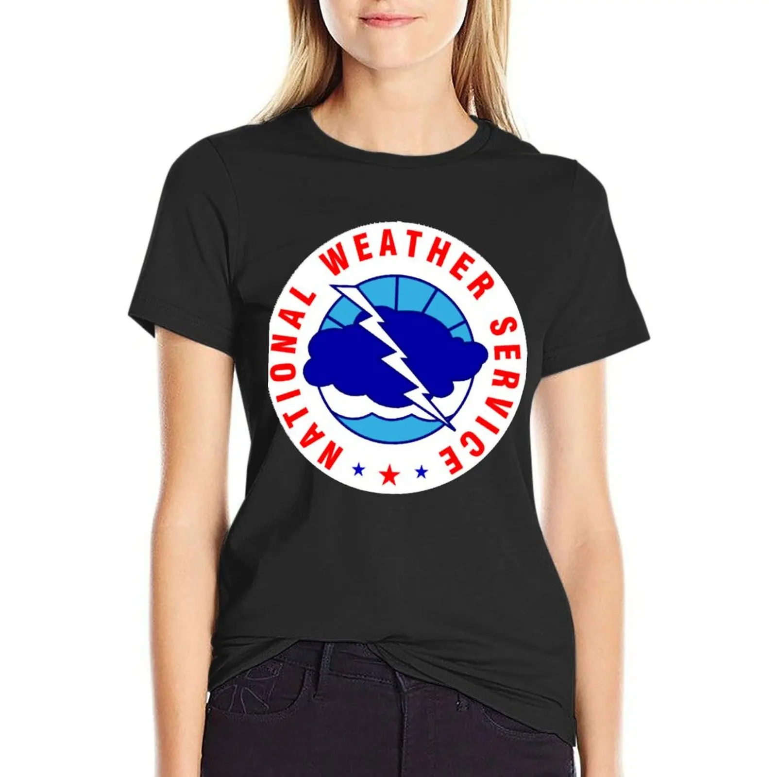 NWS National Weather Service Logo T-Shirt Aesthetic clothing animal print funnys Women tops