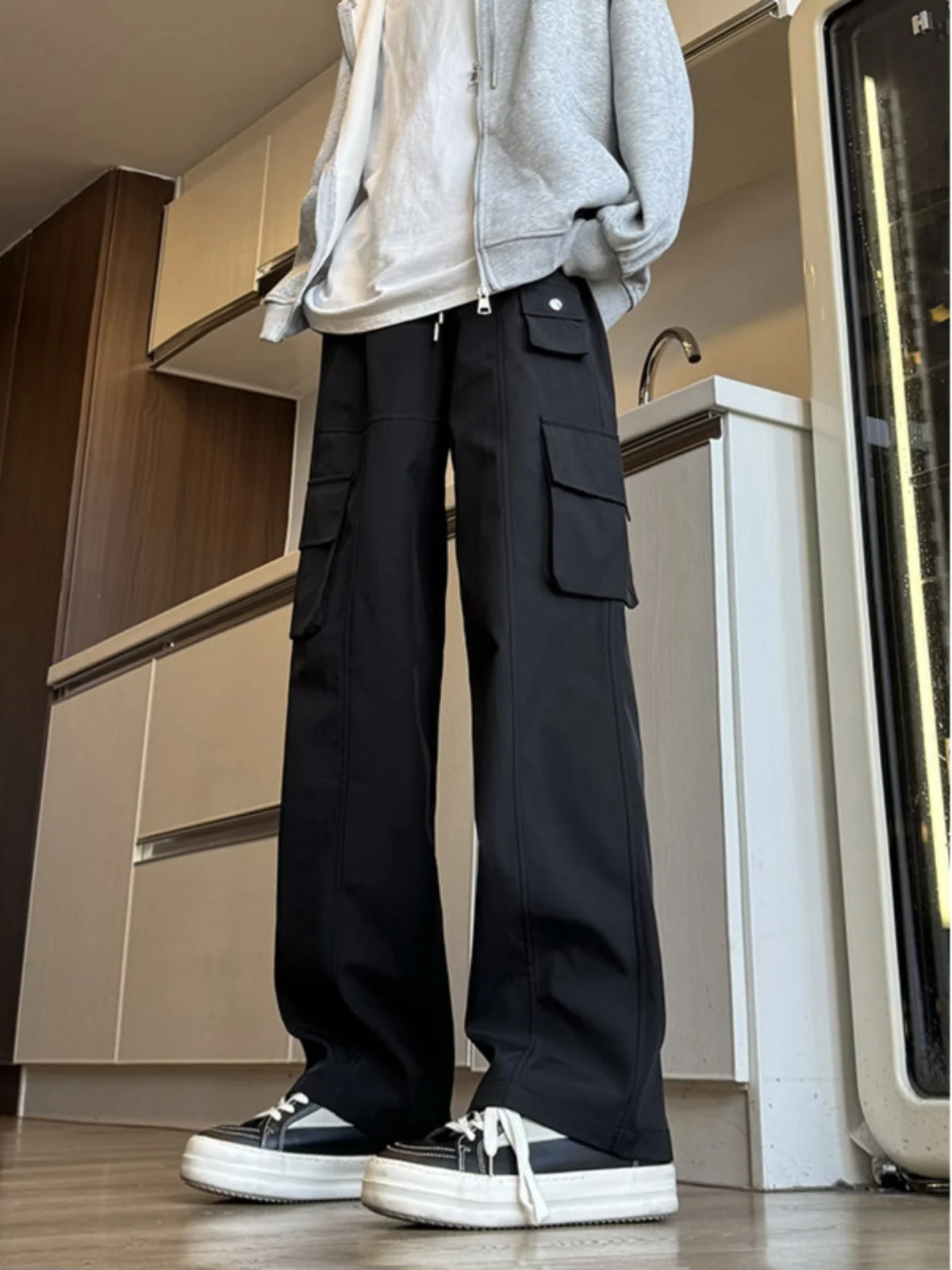 

Men's Soft Climbing Pants Autumn Winter Outdoor Hiking Straight Leg Casual Trousers Durable Water Resistant Cargo Pants