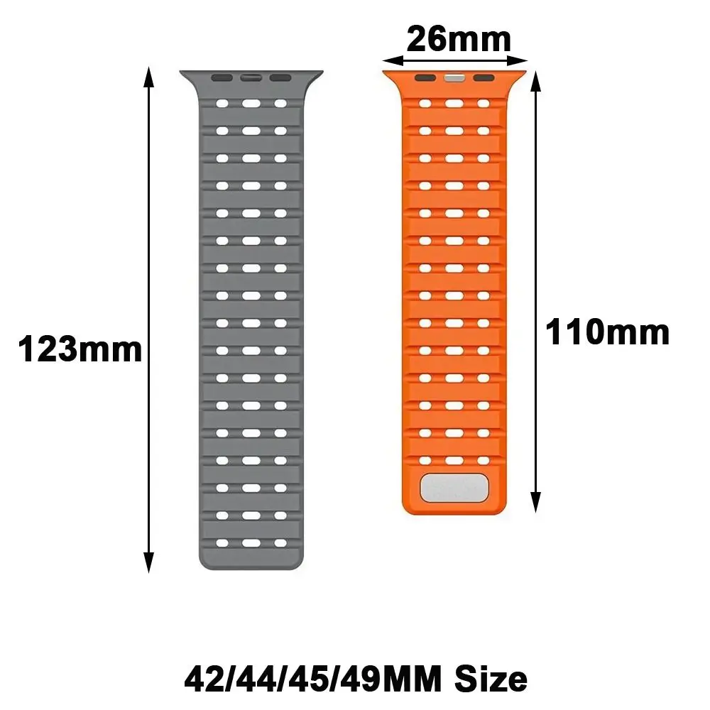 Correa de reloj inteligente de silicona con cierre magnético, pulsera IWatc de 42/44/45/49MM para reloj Appl serie 11/10/9/8/7/6/Ultra 3/SE 3