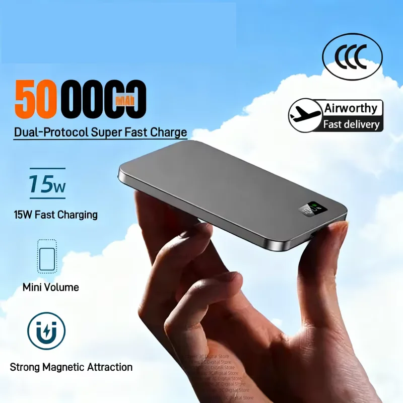 باور بانك لاسلكي مغناطيسي محمول بقدرة 500000 مللي أمبير في الساعة PD22.5W بطارية خارجية للشحن السريع لهاتف Magsafe لهاتف iPhone وسامسونج جديد 2026 #1
