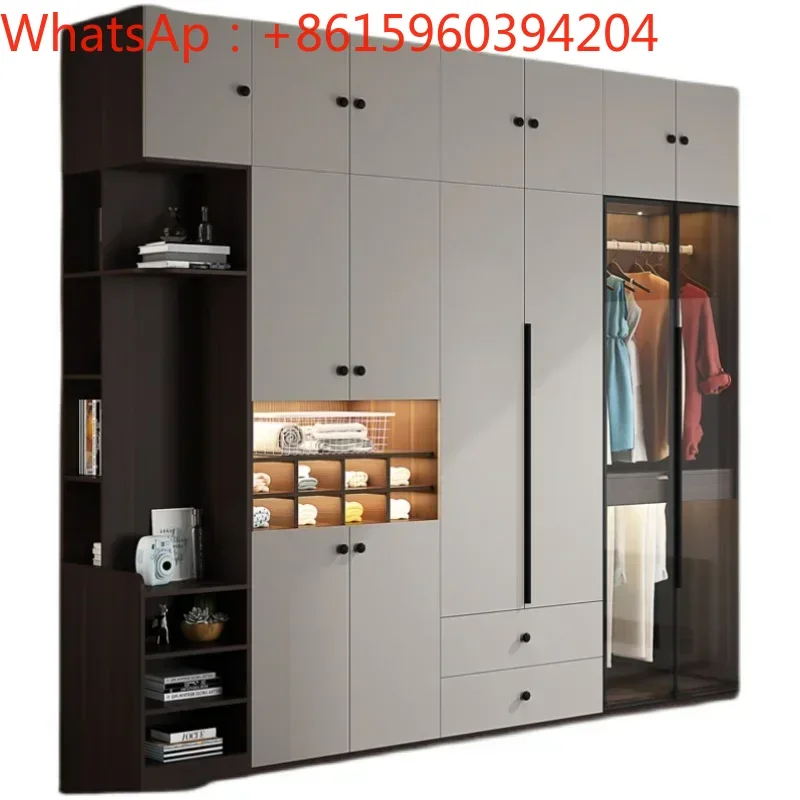 

Wardrobe Household bedroom Simple modern storage glass wardrobe Luxury bedroom Household cabinet