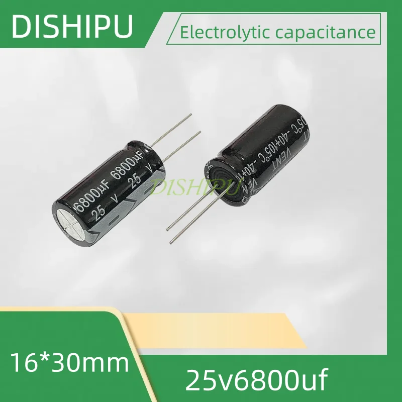 

10PCS 25v6800uf aluminum electrolytic capacitor volume 16*30MM