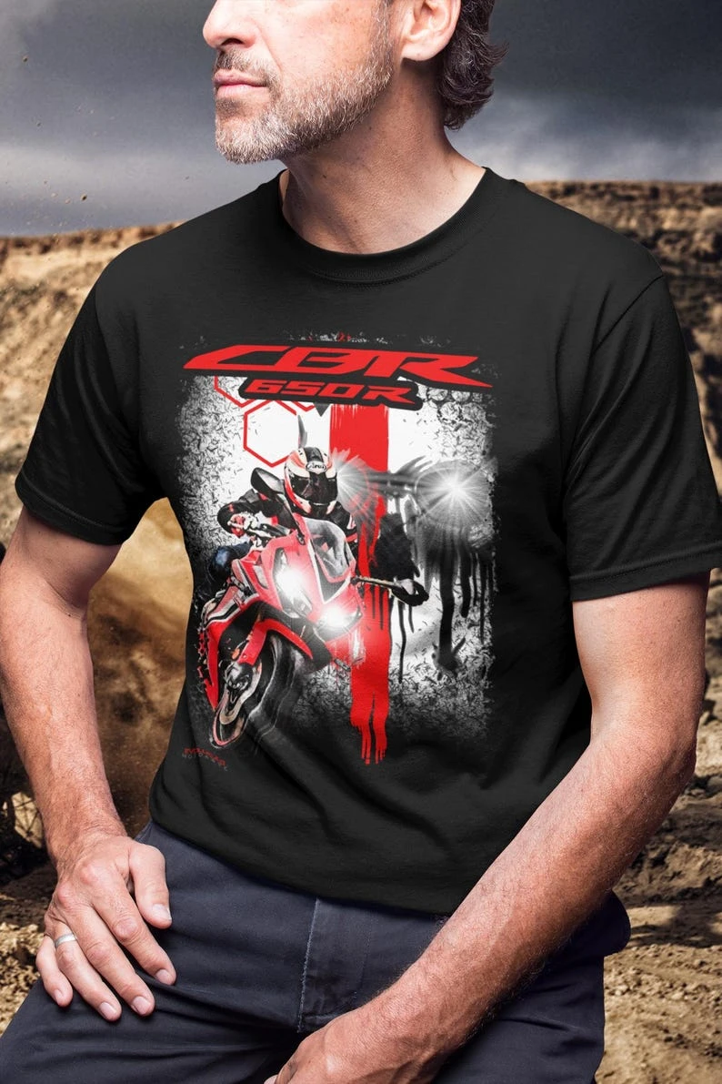 CBR650R Skull T Shirt The Speed Demon Motorcycle Tee Inline Four Rider Graphic Top for Fans Biker Cotton T-shirt Unisex