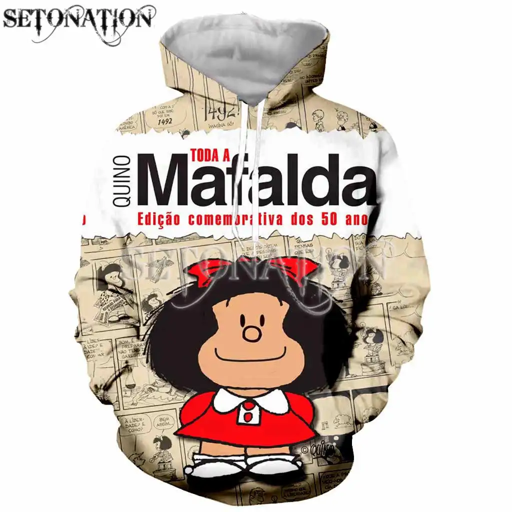 Mafalda Fashion Long Sleeves 3D can customize arrive Print Zipper/Hoodies Jacket/Men/women dropshipping