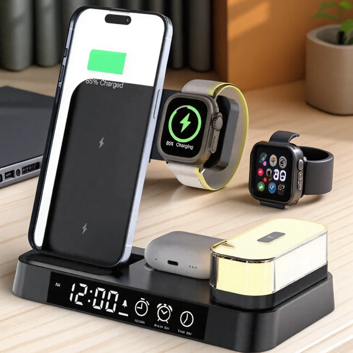 

Wireless Charger Foldable 30W RGB Light Compatible iPhone 13 12 Pro Max Apple Watch 7 6 AirPod Pro Fast Charging