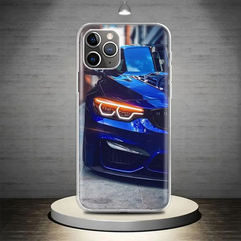 Blue Red Car for Bmw Phone Case Cover For iPhone 14 13 Pro 11 15 Art 12 XR X XS Max 7 8 6S Plus SE Soft Pattern Coque Funda