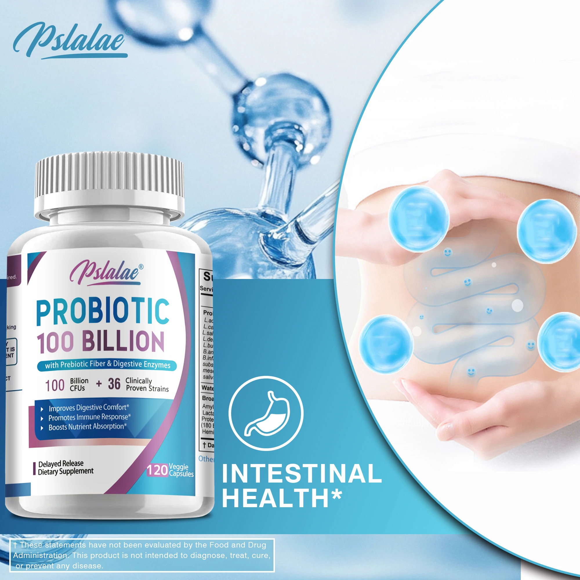 Probiotika 100er Milliarden – Hilfe bei der Darmgesundheit, nährstoffreiche Verdauung, Gewichtsmanagement, Aufblaslinderung, Kalorienkontrolle