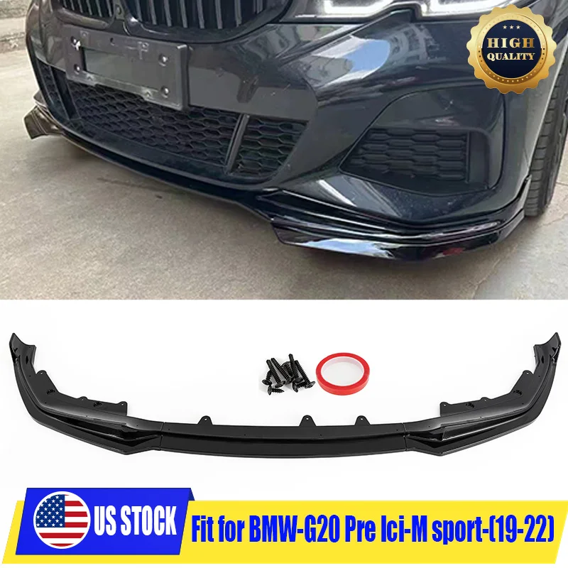 

Glossy Black Front Bumper Lip Spoiler Splitter Fit For 2019-22 BMW 3 Series G20 M340i M Sport Upgrade Body Kit Car Accessories