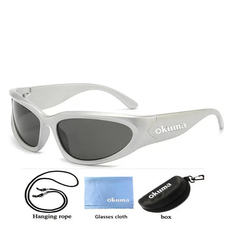 

Y2k sunglasses for men and women, cyberpunk glasses, technological and high-end sunglasses, cycling silver sun protection goggle