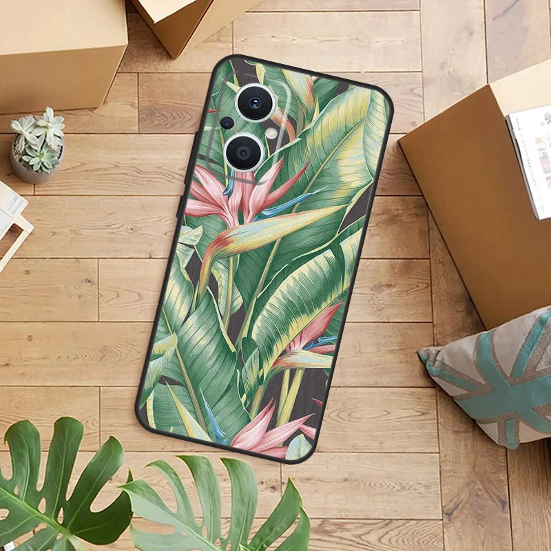 Funda de teléfono Retro con planta de hoja de plátano para OPPO Reno 14 13 12 11 F 10 Pro 8T 8 Lite OPPO Find X9 X8 X6 X5 Pro