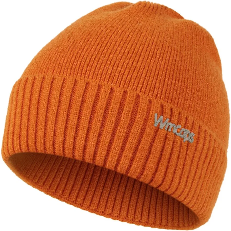 

Wmcaps Beanie Kintted Hats for Men Women Soft Warm Unique Material Winter Stocking Skull Cap with Reflective Logo