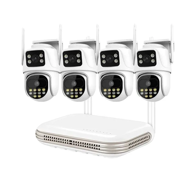 4CH 6MP WIFI NVR KITCctv Outdoor Waterproof Security Wifi Camera Kit Surveillance System 4ch Dual Lens Wireless Camera Kit