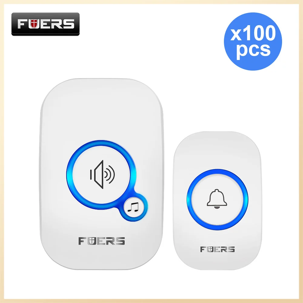 

Fuers M557 Smart Doorbell Welcome Door Bell Chime Doorbell Alarm Wireless Doorbell Receiver Button 10/20/30/50/100 PCS