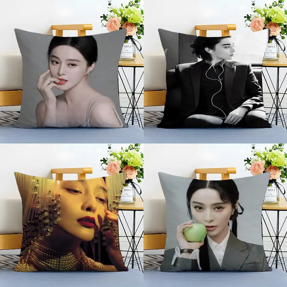 Chinese actress Fan Bingbing Cushion Cover Washable Linen comfort Soft  for Sofa Bed Cozy Home Room Decor