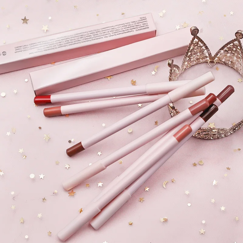 Matita per labbra all'ingrosso Etichetta privata Vegan Impermeabile a lunga durata Cruelty Free Matita per labbra per sopracciglia scure Logo personalizzato Lipliner opaco