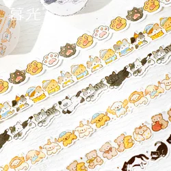 1pcs Cute Little Animal Series Flash Sand Die Cutting Tape South Korea Cute Cartoon Hand Tent Decorative Tape