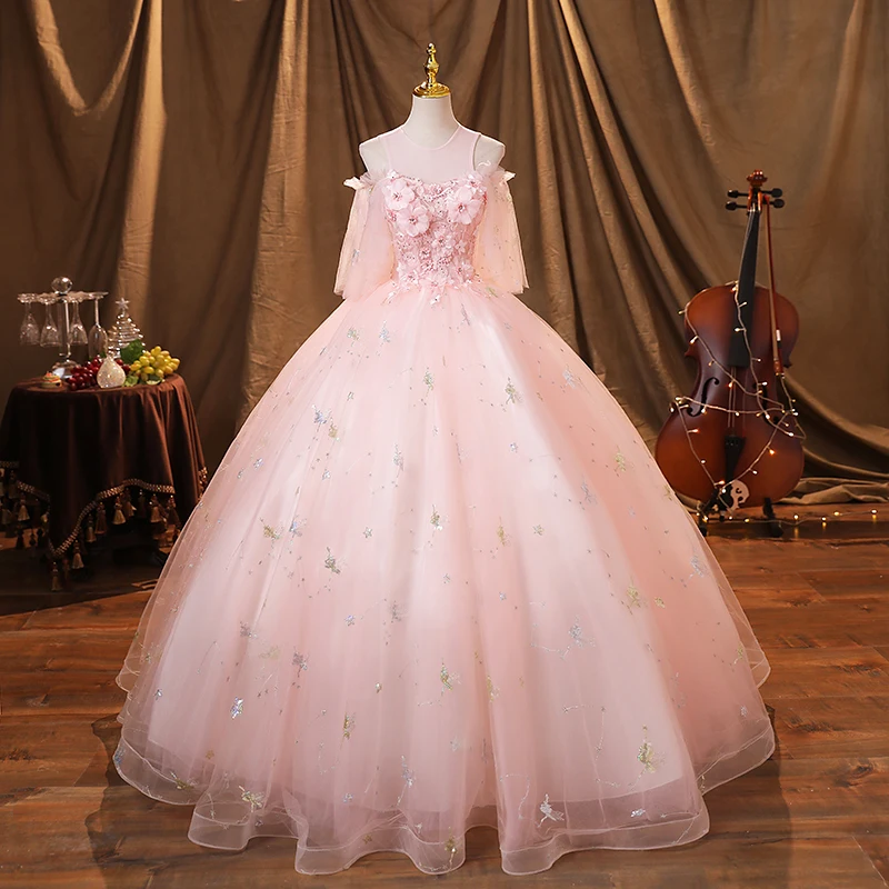 2024 nuevos vestidos de quinceañera de color rosa dulce enagua gratis hermosa flor vestido de fiesta de princesa colores tamaño vestido de fiesta personalizado