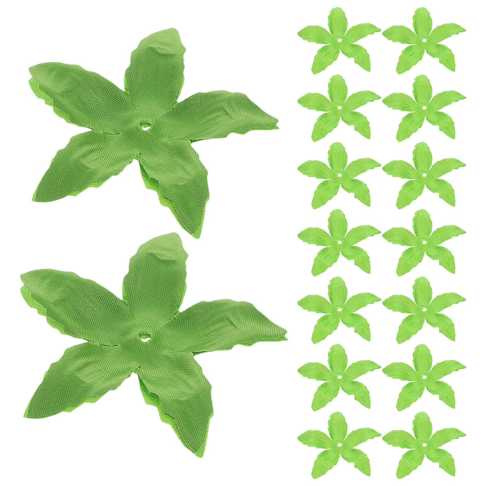 30pcs Artificial Flower Calyxes Green Realistic Fabric Sepals For Diy Floral Arrangement Bouquet Craft Wreath Making Supplies