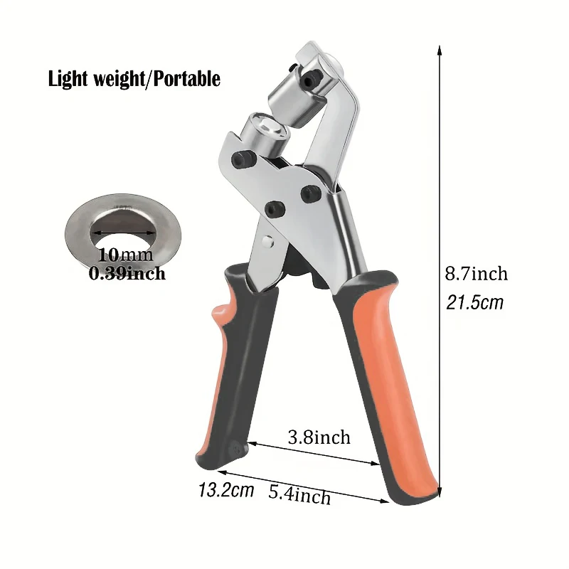 ハンドヘルド穴あけ工具、ハトメ取り付けツール、6mm/10mmグロメット