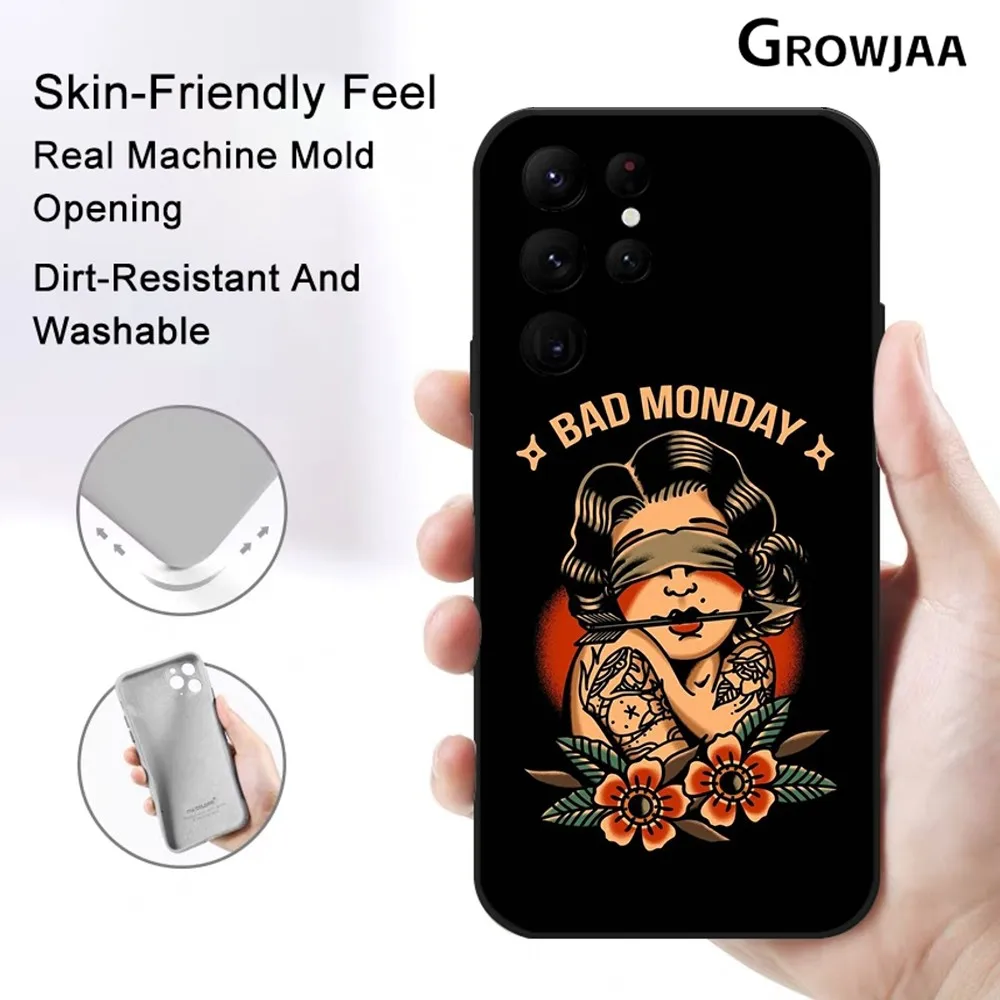 Cool Old School Tattoo Phone Case For Samsung Galaxy S25 S24 S22 S23 Ultra S21 S20 Plus 5G Protective Silicone Funda