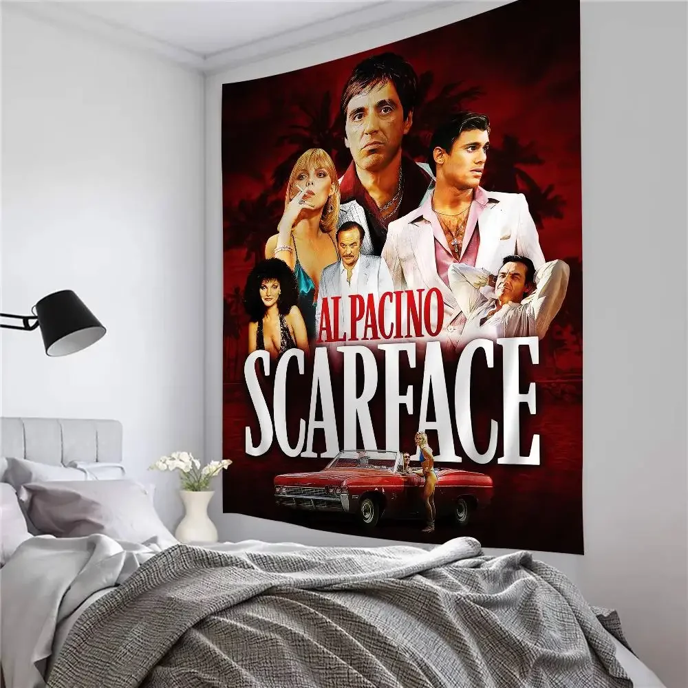 Retro S-scarface Film Cartoon Tapestry Art Science Fiction Room Home Decor Art Home Decor