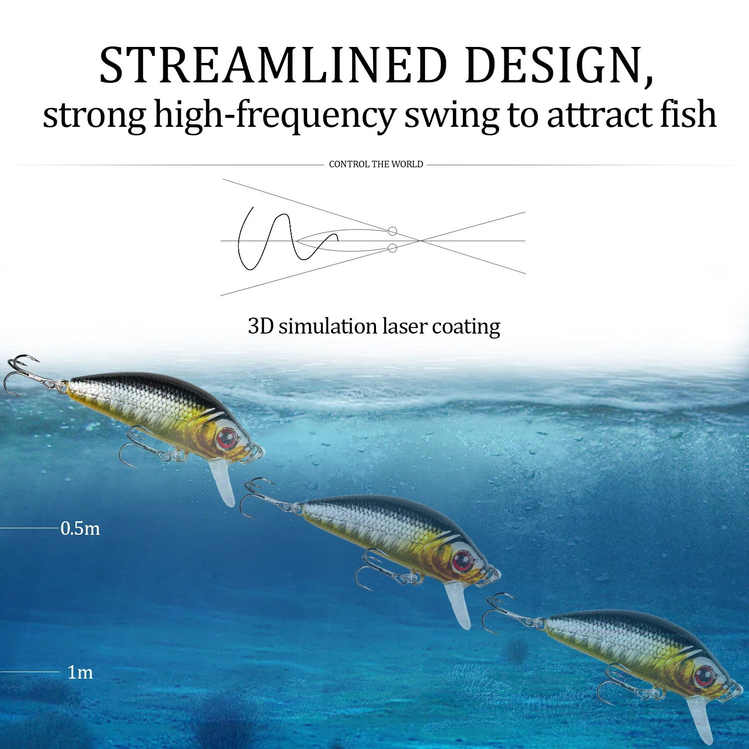 1PCS Floating Minnow Fishing Lure Wobblers 5cm 4g Crankbait Artificial Plastic Hard Bait Bass Pesca Fishing Tackle SwimBait