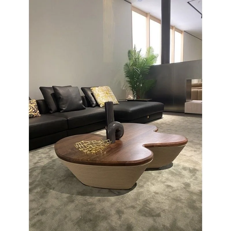 

North American black walnut coffee table living room creative special-shaped solid wood light luxury high-end designer furniture