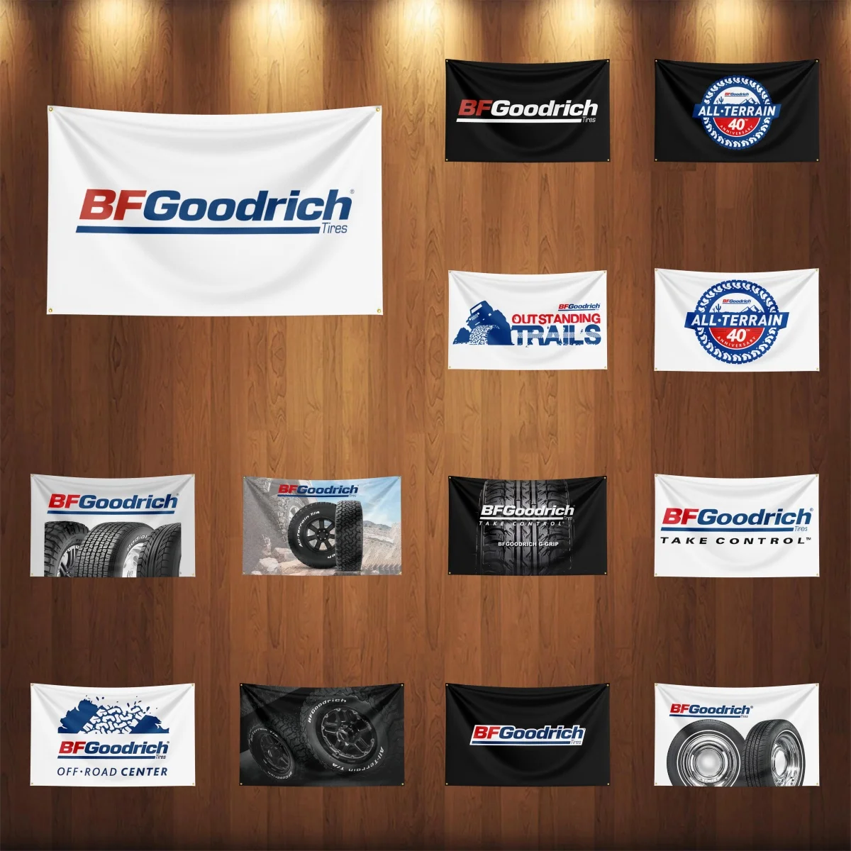 3x5ft B-BFgoodrich Tiress قطع غيار السيارات العلم ديكور الغرفة العلم ديكورات خارجية أعلام للغرف #1