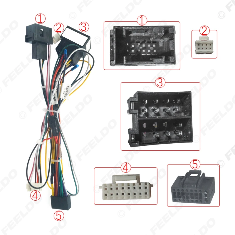 FEELDO 16-pin Car Android Stereo Wiring Harness For Citroen C-QUATR/C-4 Low Trim Level (10~18) Low Trim With CANbus