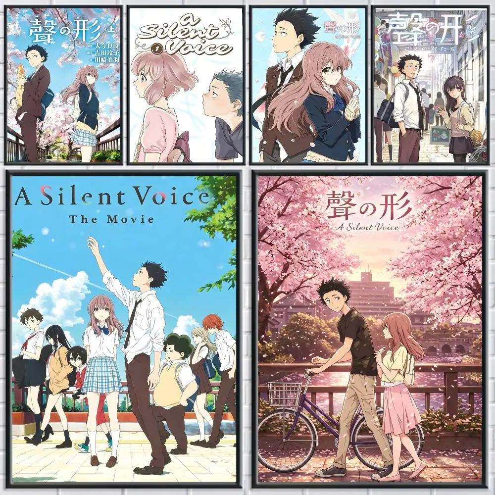 anime A Silent Voice Poster Poster HD Self Adhesive Waterproof Art Print Wall Decor for Bedroom Living Room Home Gift