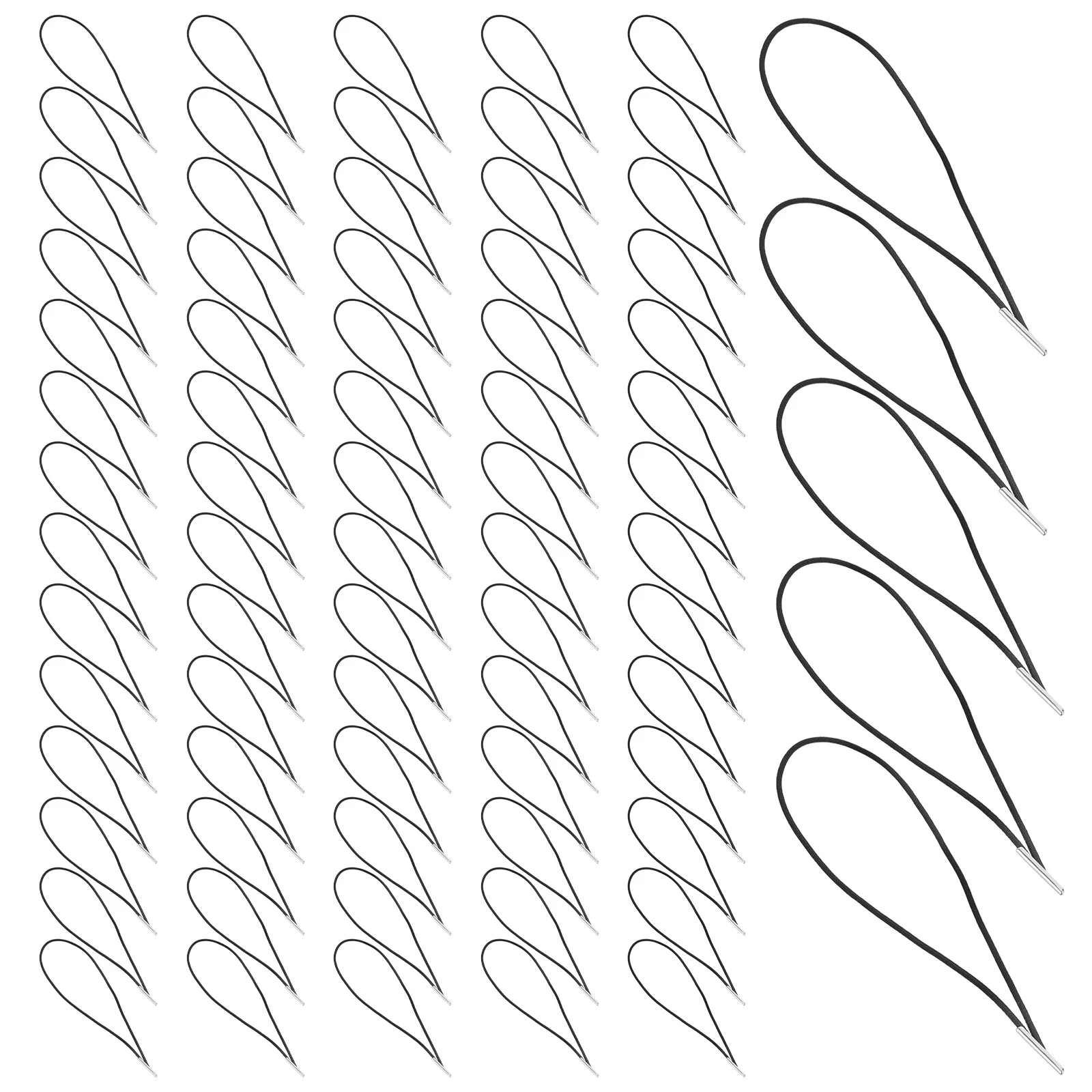 

100Pcs 4.9 1.5mm Elastic Cord Metal Ends Stretch Band for Notebooks Badges Menu Covers Crafts DIY Mask Projects