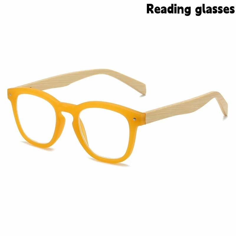 Fashionable Wood-Grain Temple Reading Glasses in Korean Style for Men and Women, Suitable for Middle-Aged and Elderly People