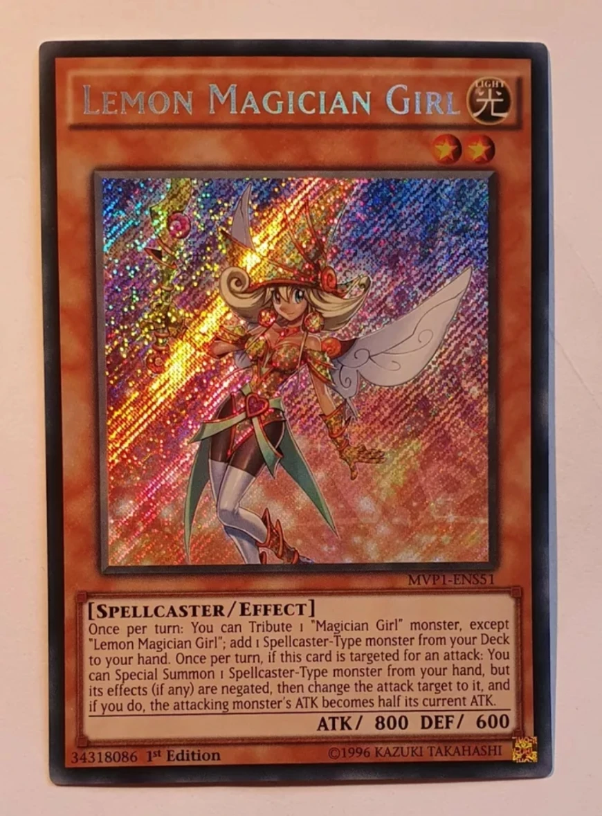 Yugioh KONAMI Duel Monsters MVP1-ENS51 Lemon Magician Girl Secret Rare English 1st Edition Collection Mint Card