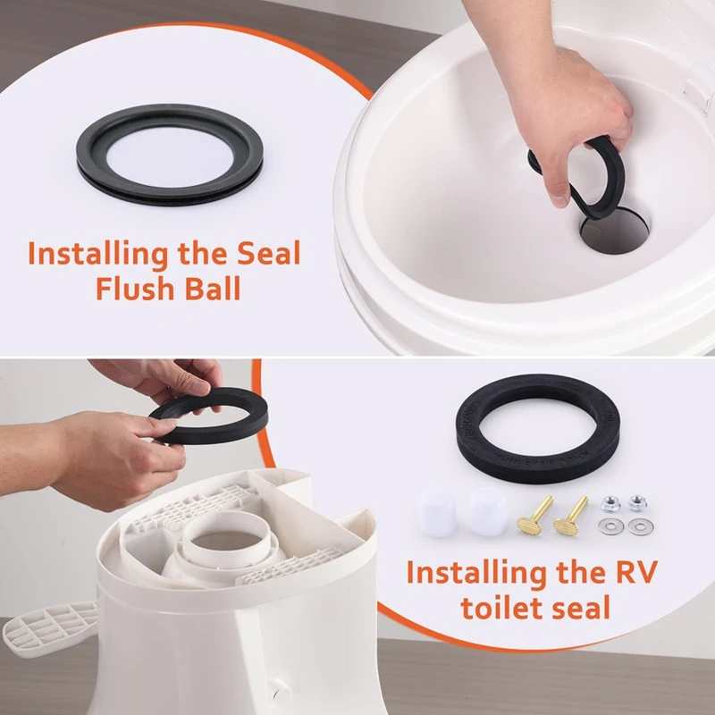 ABBN-RV Toilettendichtungsset, kompatibel mit Camper 300/310/320 RV-Toiletten zum Ersetzen 385311652   Teil der Toilettendichtung für Wohnmobile, 2-in-1-Kombi-Set