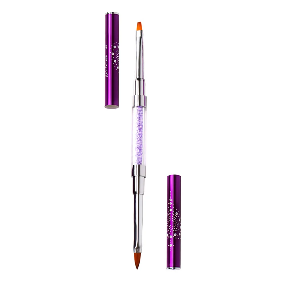 

3pcs Nail Art Brush Set Double-Headed Lightweight Long Handle Portable Manicure Tool For Home Professional Use Yellow Purple