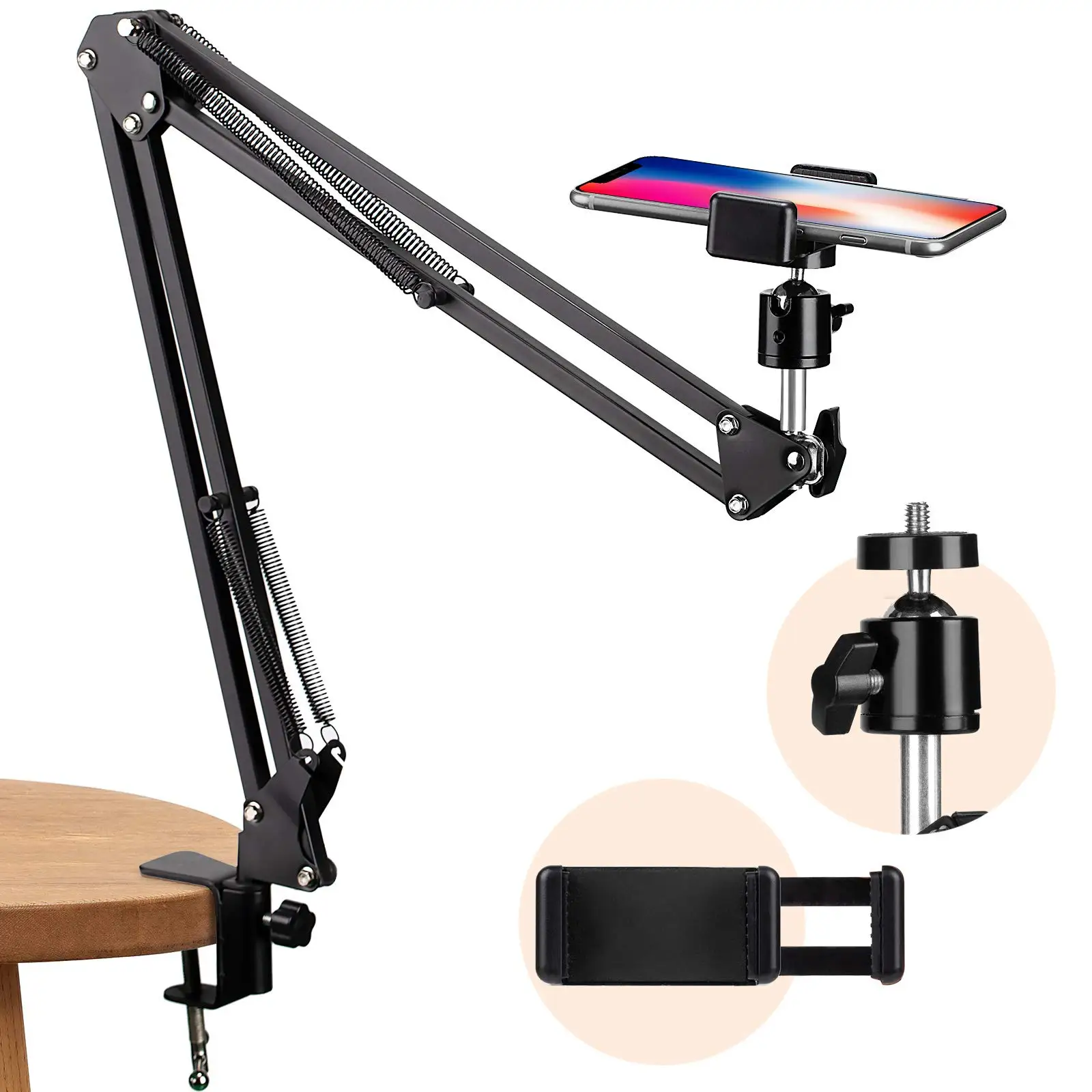 Flexible Arm Tripod For Phone iPad Table Folded 360° Rotation Video Stand Articulating Arm Phone Holder for Live stream