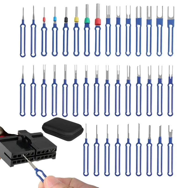 

Electrical Pin Removal Tool 36pcs Depinning Tool Pin Extractor Tools Portable Terminal Ejector Pin Connector Removal Tool For