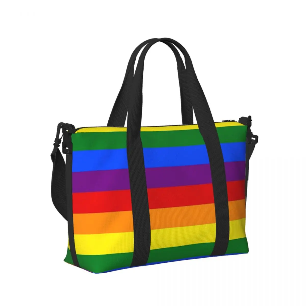 

Пользовательские гей-прайд Радужный флаг Пляжная дорожная сумка Большая вместительная сумка-тоут для спортзала Спортивная женская дорожная сумка для покупок