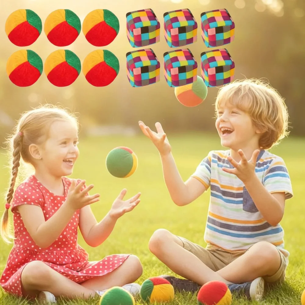 6PCS Sandbag Throwing Game Toy Lightweight Juggling Balls Soft Non-Burst Balls Sports Toys Physical Exercise Game Props