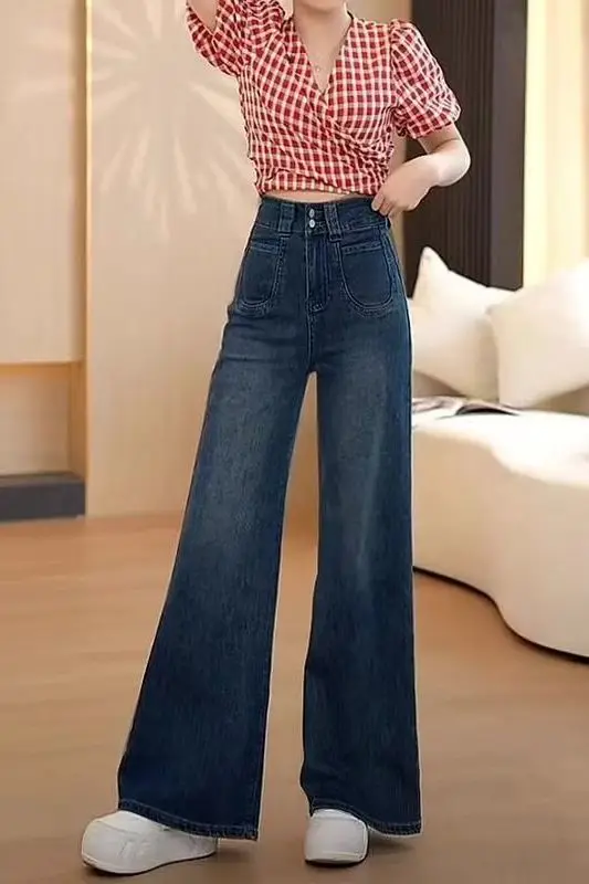 ストレートジーンズ女性カーゴポケットマルチポケットユーティリティ作業服ミリタリー迷彩女性デニムファッションストリートスタイルベーシック