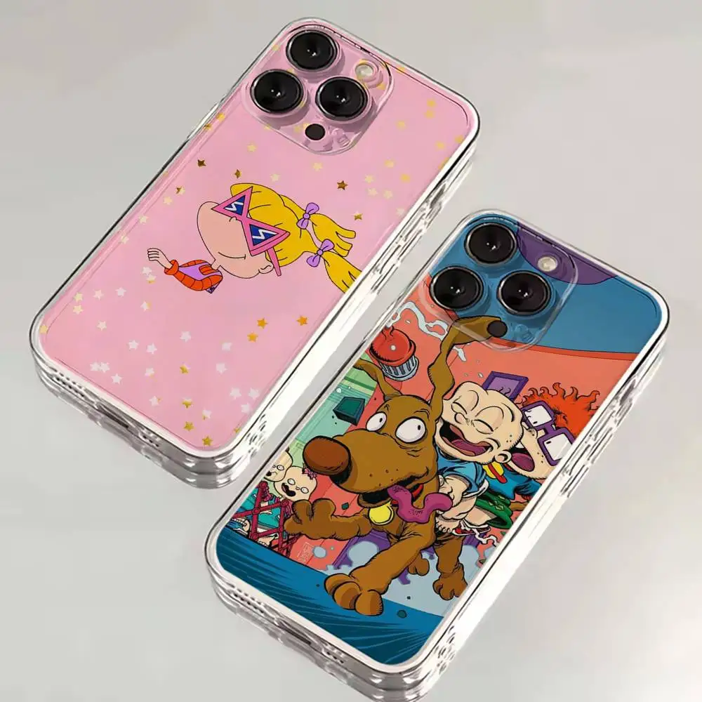 Funda de teléfono Rugrat Chuckie Angelica para iPhone 16,15,14,13,12,11 Plus,Pro,Max,XR,XS,X,7,8 SE,Mini silicona transparente suave