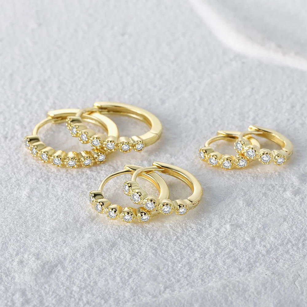 

Серьги-кольца Aide из стерлингового серебра 925 пробы, 6/8/10 мм, круглые, для женщин, классические, простые, с прозрачными цирконами, универсальные.