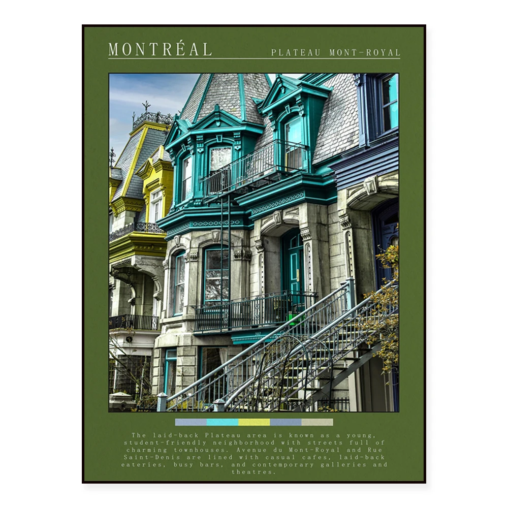 Montreal Art, Vieux Montreal, Plateau Mont Royal Wall Art, Photography Print, Quebec Canada Travel Poster Gift Idea