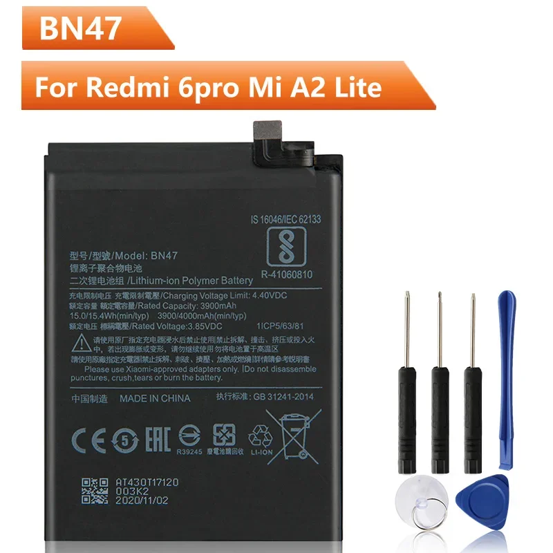 NEW Replacement Phone Battery BN47 For Xiaomi Redmi 6pro Hongmi 6 Pro Redrice 6pro Mi A2 lite Battery 4000mAh