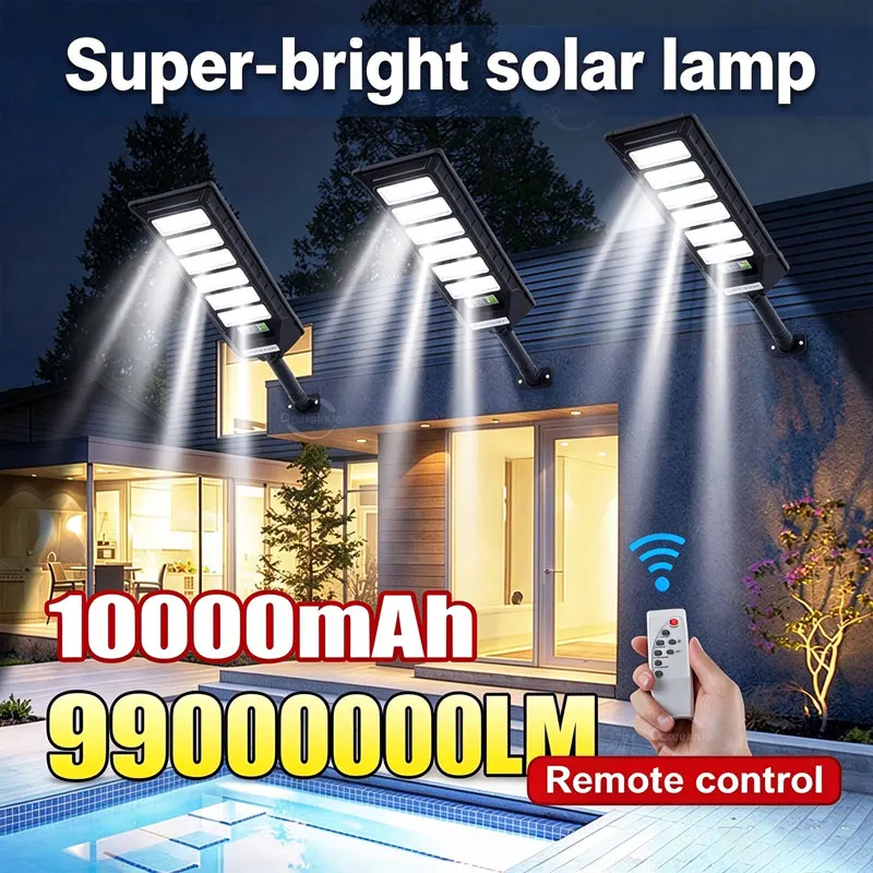 Powerful 99000000LM Outdoor Solar Lights Sunlight Motion Sensor Light IP65 Waterproof Street Wall Yard Lamp With Remote Control