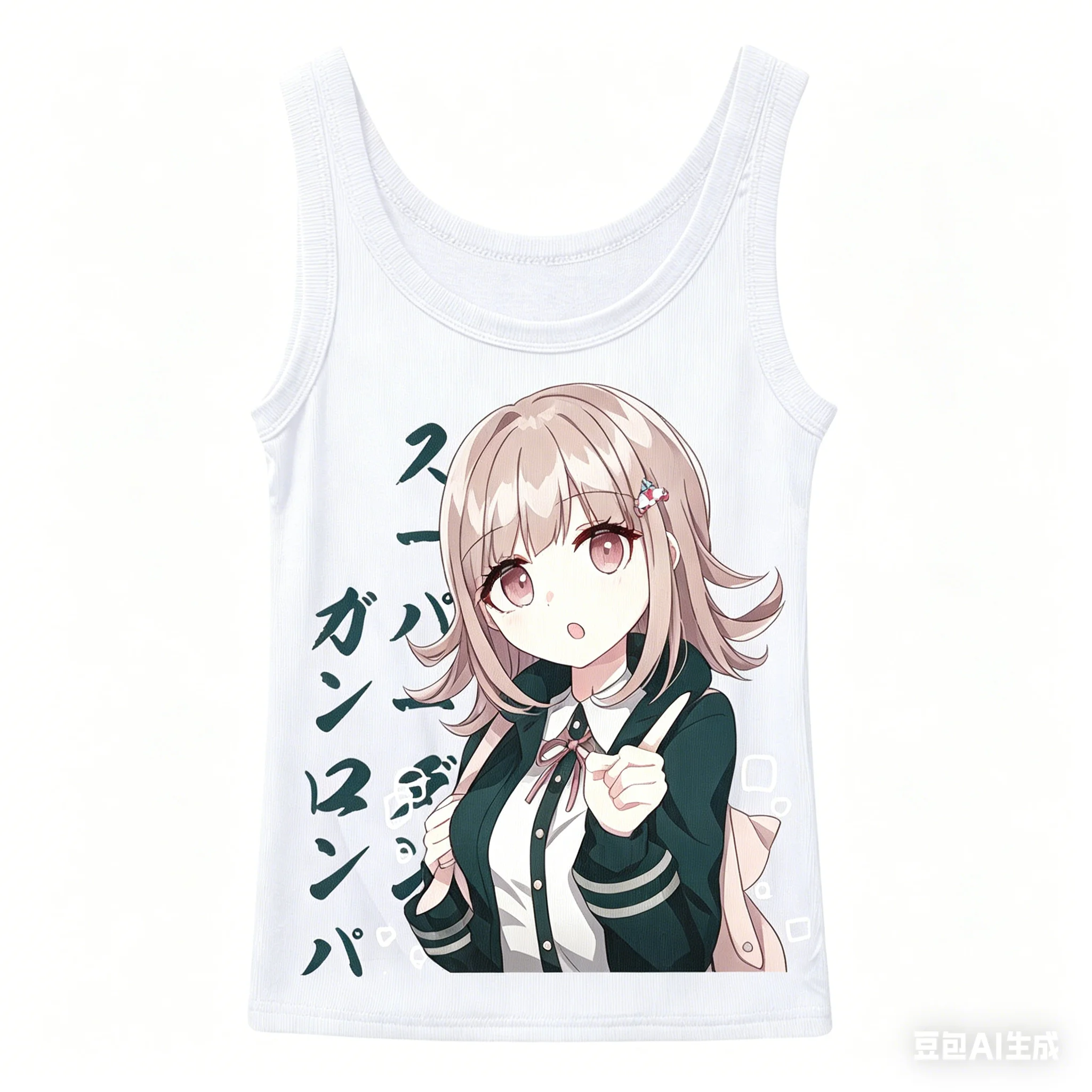 Danganronpa geripptes Tanktop, Persönlichkeitskleidung, neues Modell, Anime-Tanktop, ganzjährige Kleidung, Übergröße, Y2k, kurze Streetwear, weiches Geschenk