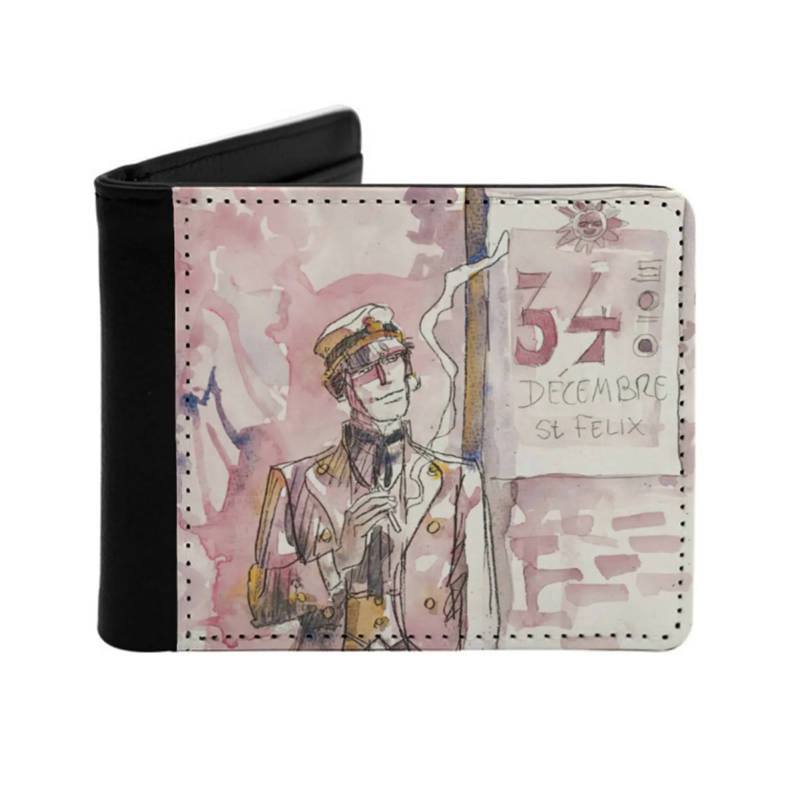 

34 December Personalized Wallet For Men And Women Pu Leather Short Pocket Purse Comics Italy Captain Ship Adventure Corto Boat